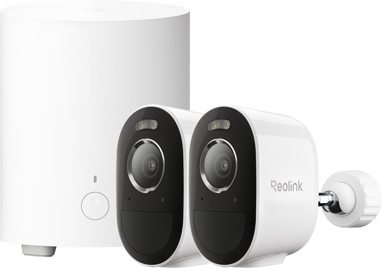 Reolink 5 MP kabelloses Sicherheitskamerasystem – KI-Zusammenfassung – intelligente Erkennung – IP67 wasserdicht – Hub 1 Lite + 2 x Argus Series B330