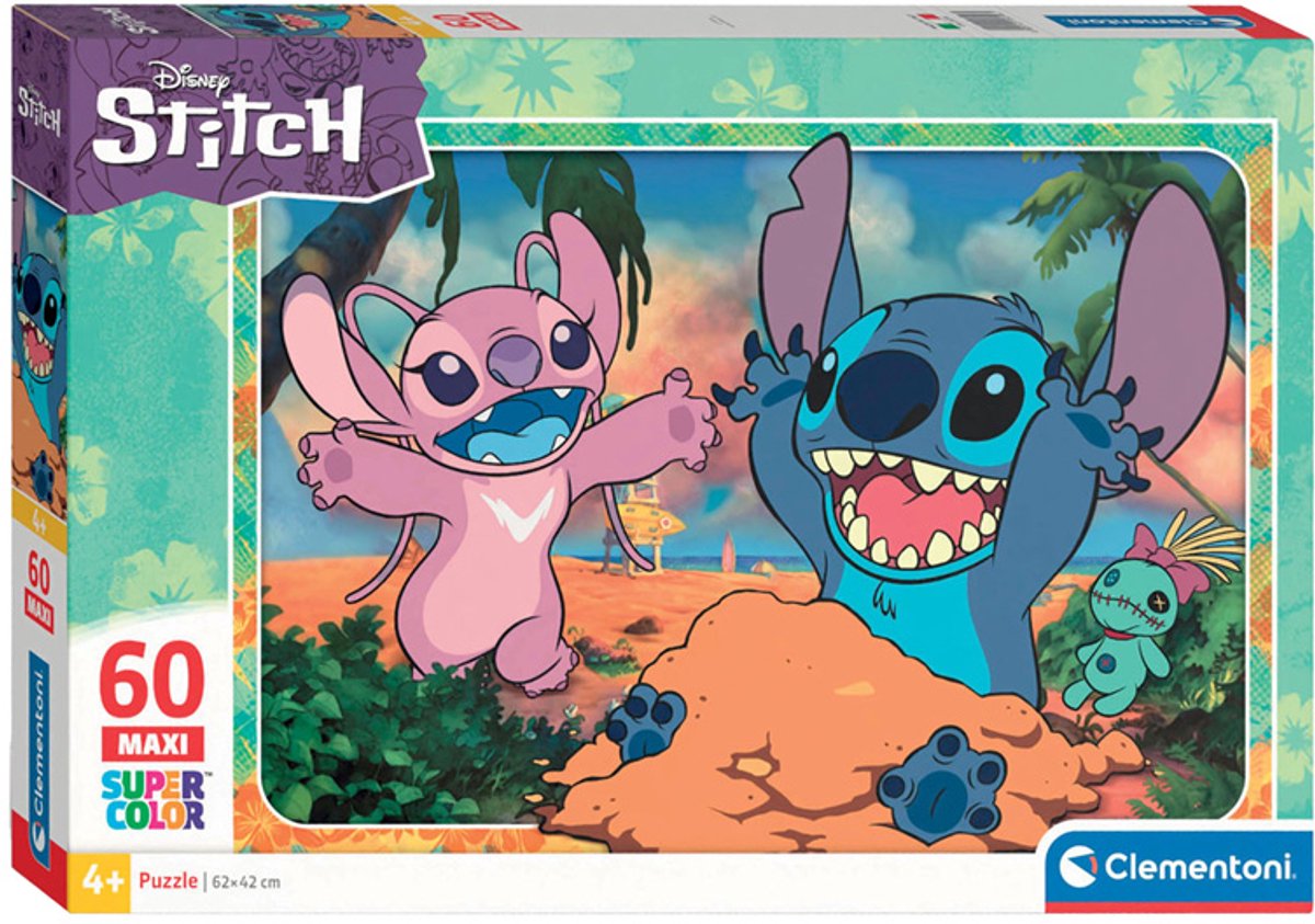 Clementoni Jigsaw Puzzle Super Color Maxi Stich, 60st.