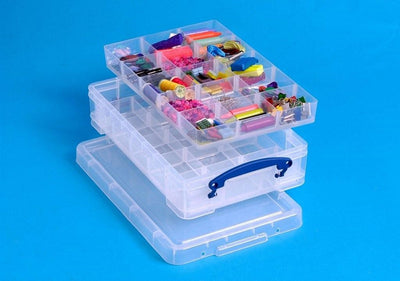 Hobbybox wirklich nützliche Box 255x520x85mm 4l 30 Fächer stapelbarer Deckel