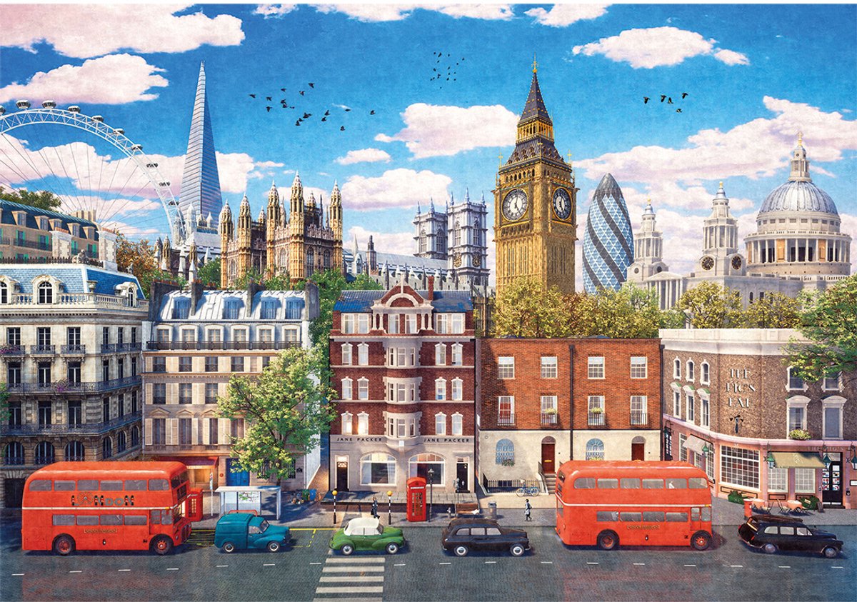 Gibsons – Straßen von London (von Dominic Davison) – 500 Teile 48 x 34 cm (B x H) – Puzzle für Erwachsene