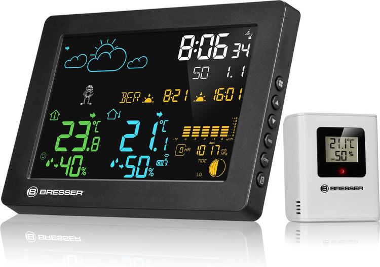 Bresser Wetterstation - meteotemp baro - mit Farbdisplay - für drinnen und draußen