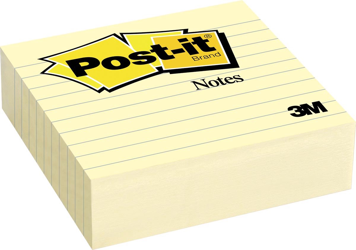 Post-it®-Notizen, Kanariengelb™, liniert, 1 Block, 100 x 100 mm