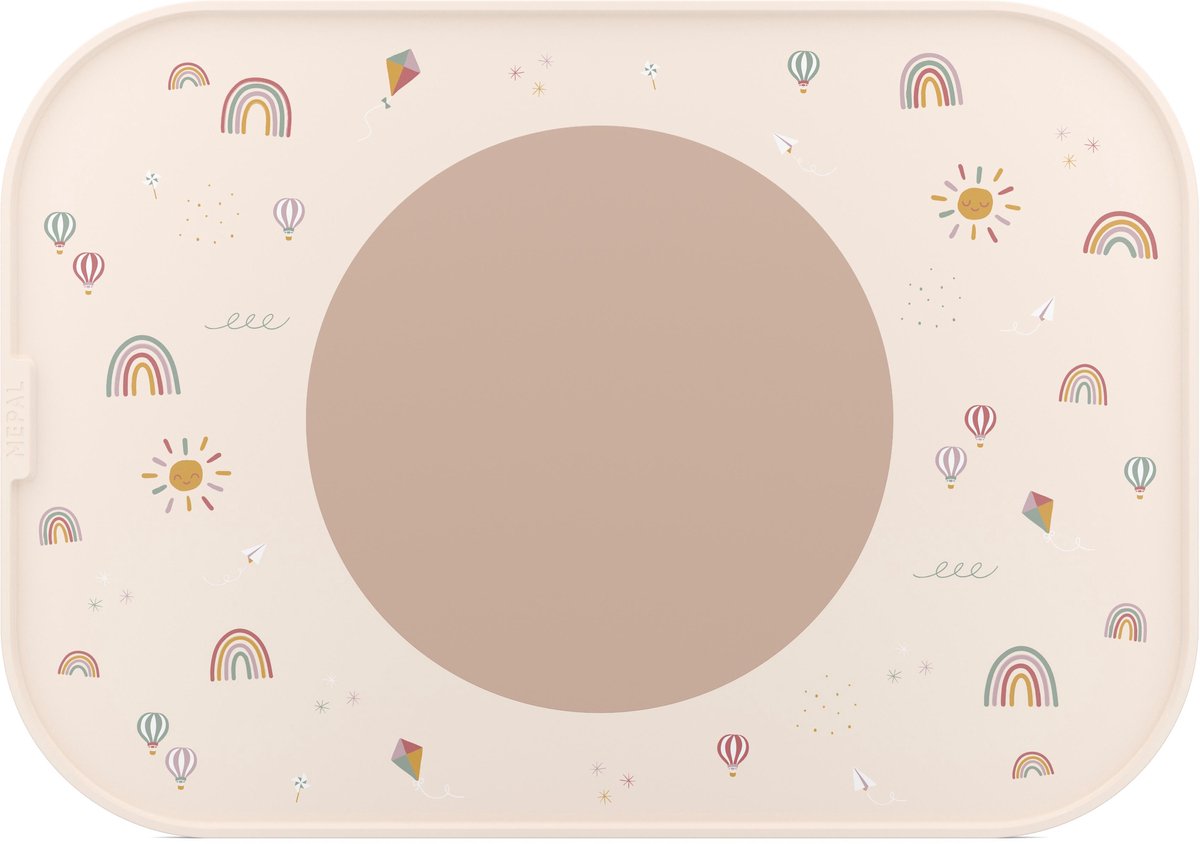 Mepal Mio Tischset – rutschfester Kreis hält alles an Ort und Stelle – spülmaschinenfest – Sunshine Rainbow