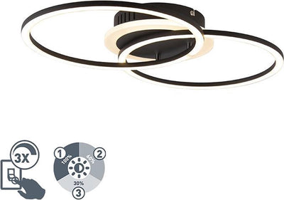 Rl Live Your Light Reality Venida - Deckenleuchte - Schwarz matt - inkl. 1x SMD 25 W - dimmbar mit Schalter - nicht für externen Dimmer geeignet - Wand- und Deckenmontage - Memory-Funktion - Memory-Funktion über den Wandschalter