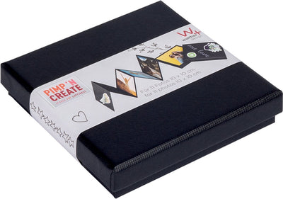 Walther fb-099-b Leporello-Box – Größe 12 x 12 x 2,4 cm – 11 Fotos 10 x 10 cm – Schwarz