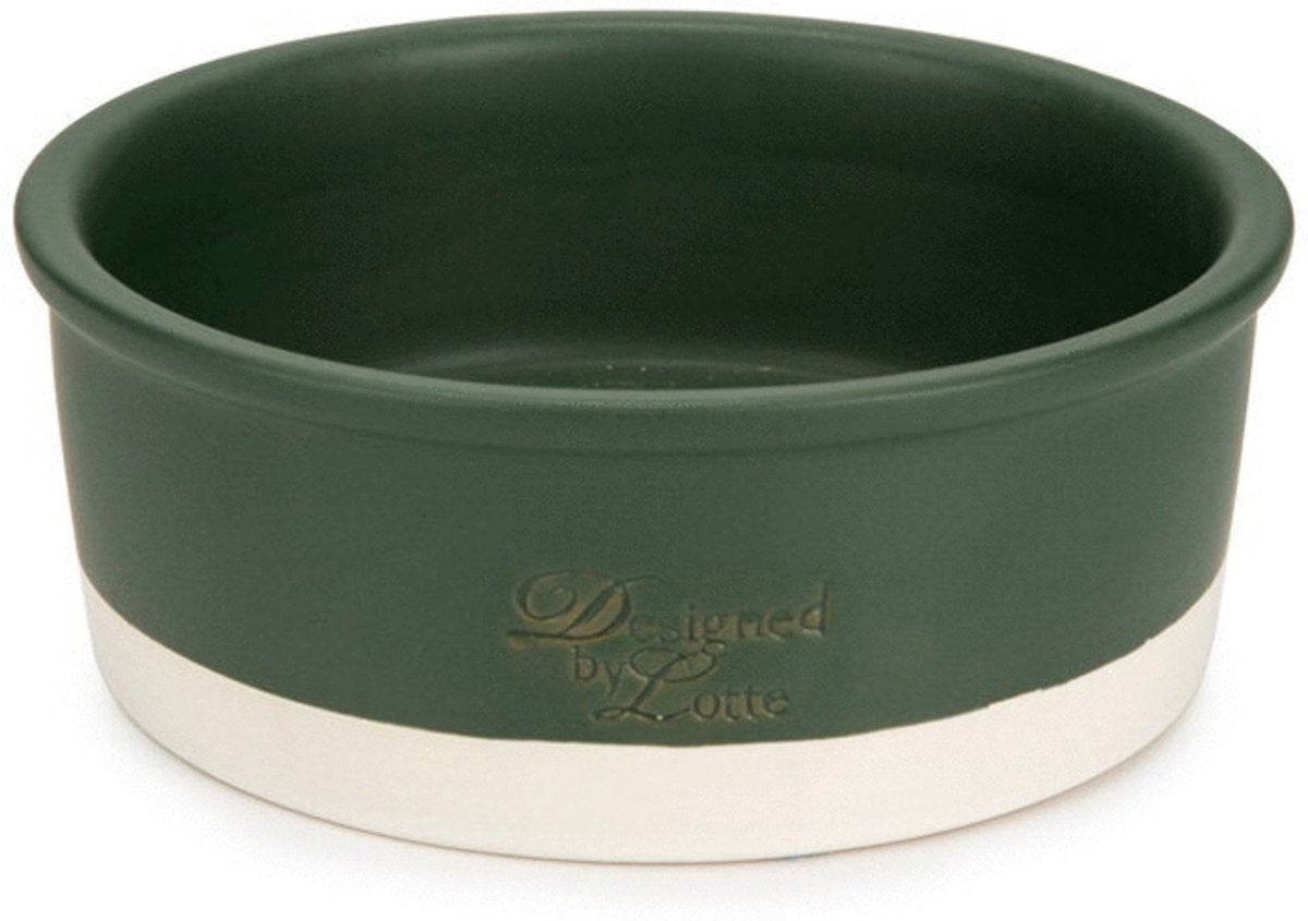 Entworfen von Lotte Joa – Futternapf für Hunde – Keramik – grün – 20 x 20 x 7,5 cm