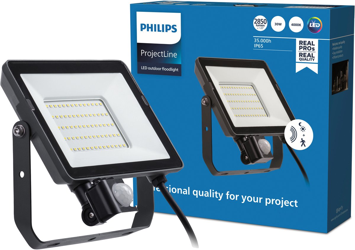 Philips LED Philips Projectline Strahler 30 W kaltweißes Licht – 4000 K – integrierter Bewegungssensor