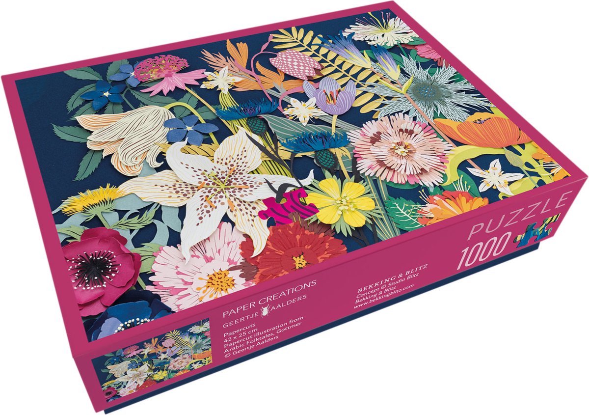 Bekking Blitz – Puzzle – 1.000 Teile – Kunst – Papierschneiden – Blumen – Papierkreationen – Geertje Aalders