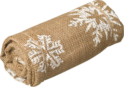 Natur - Jutebezug H100x ø75cm - l Wintermotiv - Frostschutz-Pflanzenschutzbezug