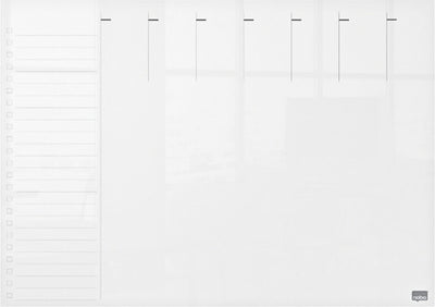 Nobo trocken abwischbares Mini-Whiteboard A3 – Wochenplaner – 297 x 420 mm – inklusive Marker – transparentes Acryl