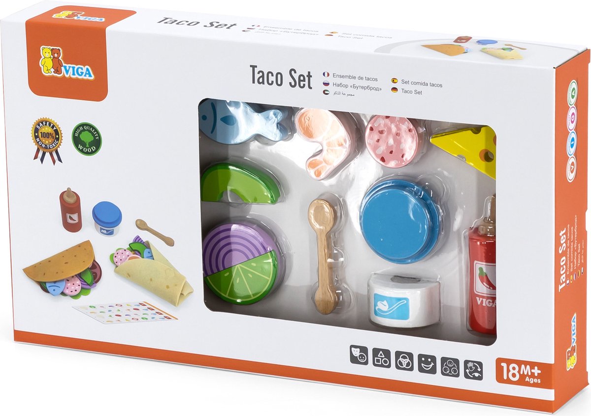 Vigatoys Viga Toys® Spielzeug-Essens- und Getränke-Taco-Set