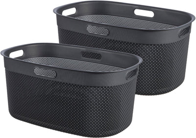 Curver Filo-Wäschekorb – 45 l – Set mit 2 Stück – Anthrazit