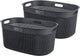 Curver Filo-Wäschekorb – 45 l – Set mit 2 Stück – Anthrazit
