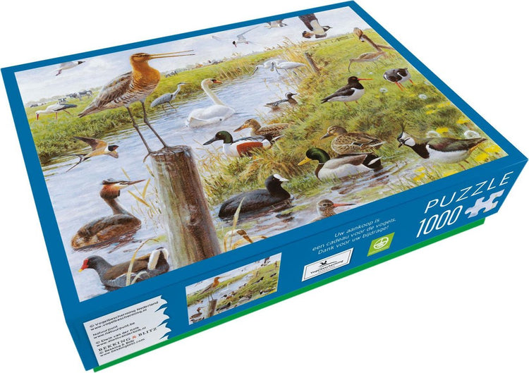 Bekking Blitz – Puzzle – 1.000 Teile – Kunst – Wiesenvögel – Elwin van der Kolk – Vogelschutz Niederlande