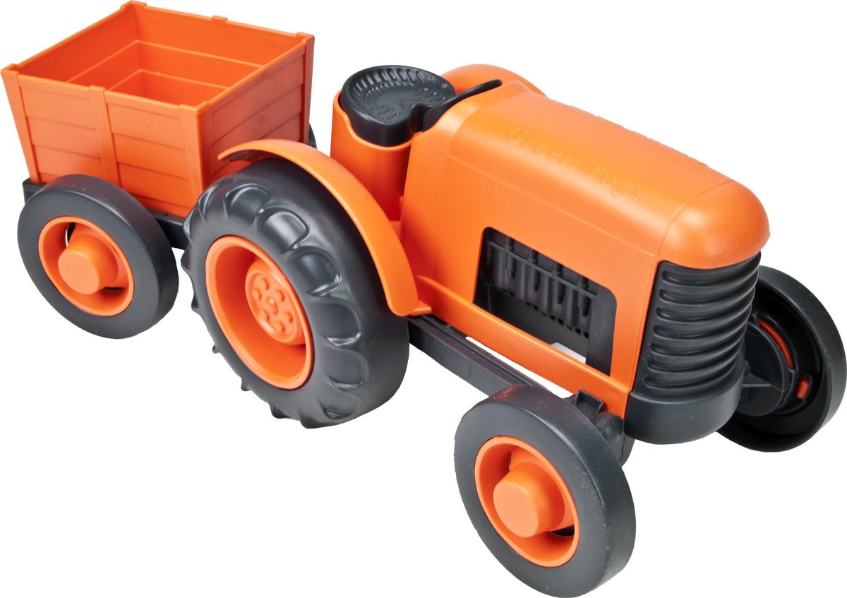 Green Toys Tractor mit Anhänger Orange