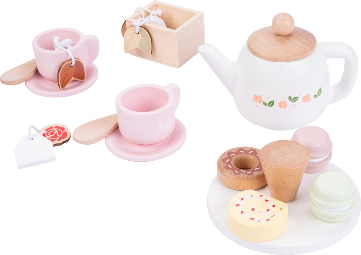 Teespielset aus Holz, 17-teilig