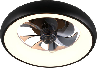 Rl lebe deine Lichtrealität muonio - Ventilator - schwarz matt - inkl. 1x SMD 20 W - Fernbedienung - integrierter Dimmer - stufenlos einstellbare Lichtfarbe - Memory-Funktion - 3 Geschwindigkeitsstufen - Sommer- und Wintermodus