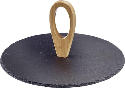 Westmark Serviertabletts Tapas + Friends – stilvolles Serviertablett für Snacks und Fingerfood, ideal für den Esstisch oder das Buffet, beschichtetes Tablett – Schiefer, ø 30cm