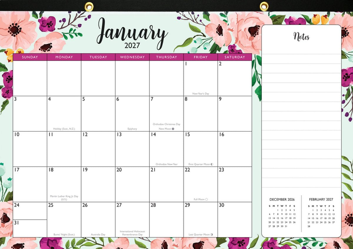 Peter pauper Schreibtischunterlage Kalender 2027 floral