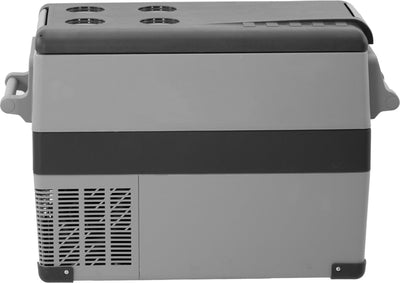 Steamy-e elektrische Kompressor-Kühlbox mit zwei Fächern – 40 Liter – 12 V und 230 V – für Auto und Camping – Grau