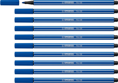 Stabilo Pen 68 – Premium-Filzstift – dunkelblau – Box mit 10 Stück