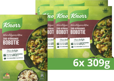 Knorr World Dishes Menüpaket – südafrikanischer Bobotie – schnell, einfach und mit viel Gemüse – 6 x 309 g
