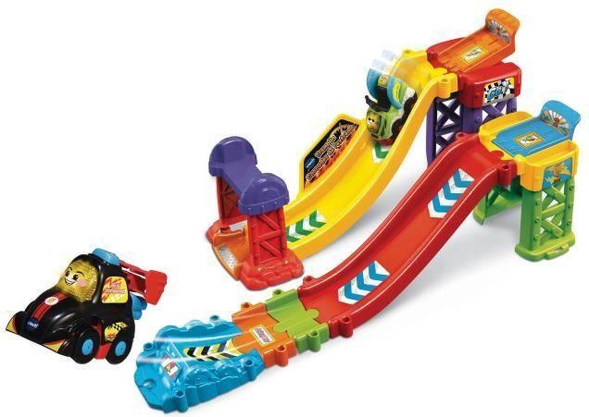 Vtech – 527505 – Tut Tut Cars – Sprungbrett der extremen Wasserfälle + Lucas, der König der Meisterschaft, französische Ausgabe