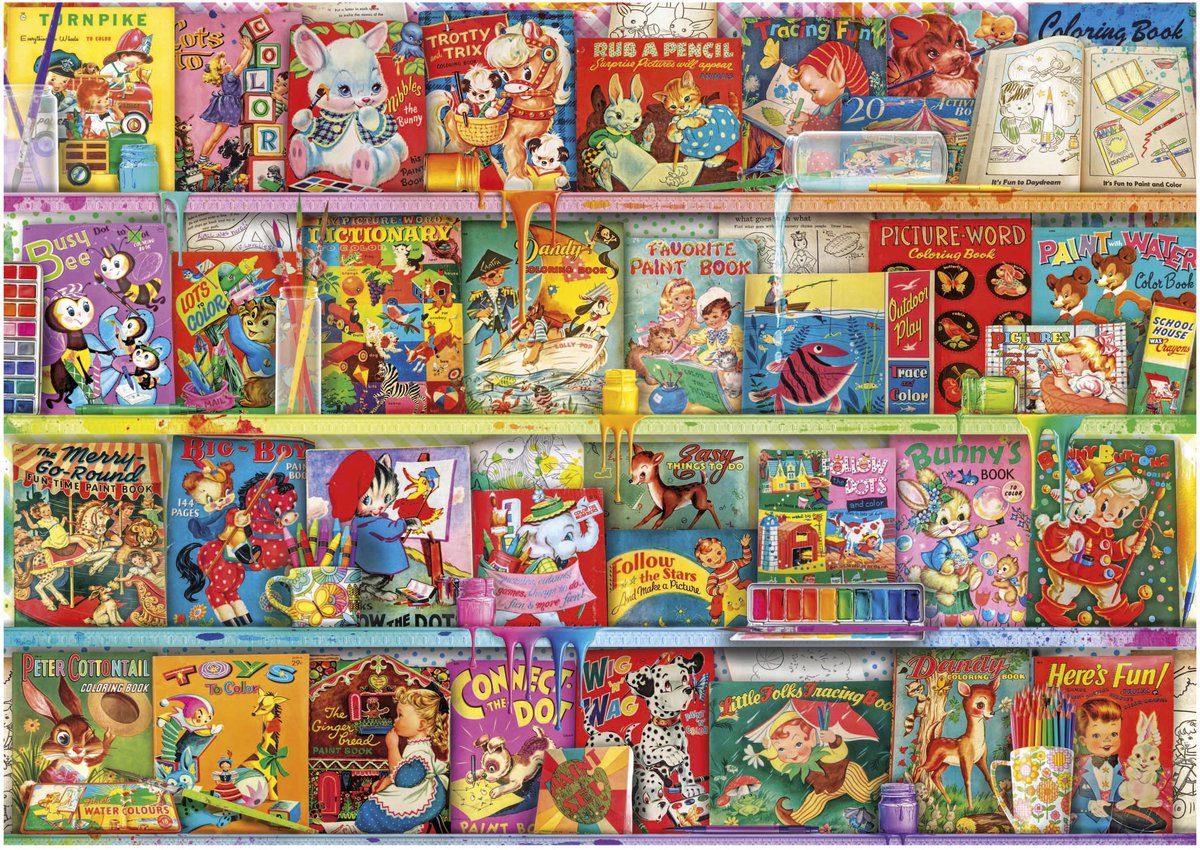 Educa-Puzzle „The Kitschy Funbook Nook“ – 1500-teiliges Puzzle für Erwachsene.