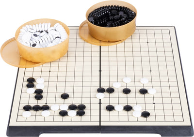 Engelhart Reise-Go-Spiel magnetisch – Klappbrett 28 x 28 cm – mit Ablagefach – strategisches Brettspiel für unterwegs –