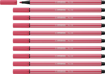 Stabilo Pen 68 – Premium-Filzstift – Erdbeerrot – Box mit 10 Stück
