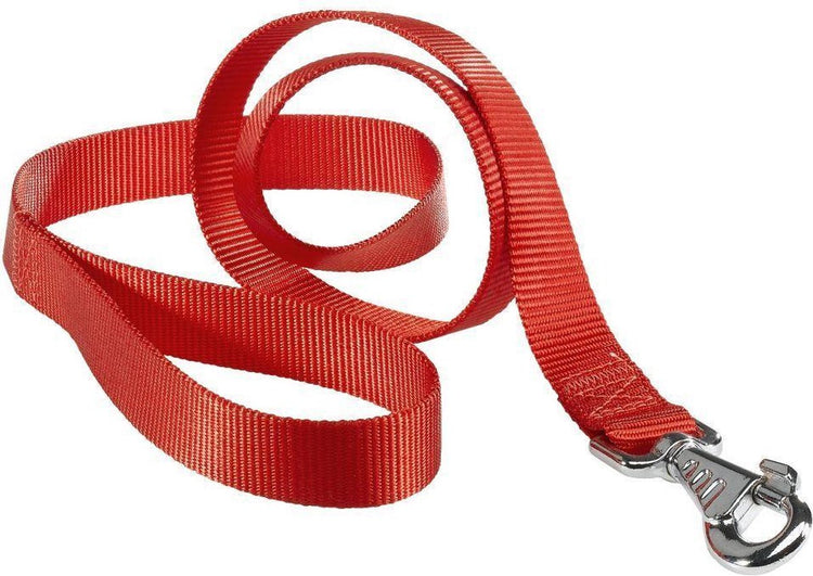 Ferplast Club-Hundeleine – Nylon – Rot – Breite: 2,5 cm – Länge: 120 cm – geeignet für große Hunderassen