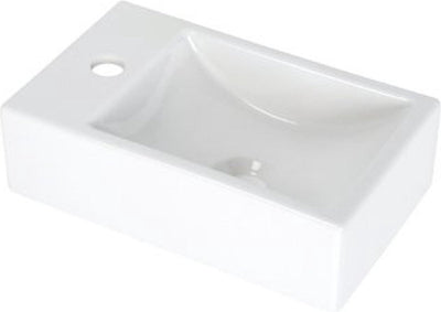 Plieger Houston Brunnenbecken links 37x23cm mit Hahnloch links weiß