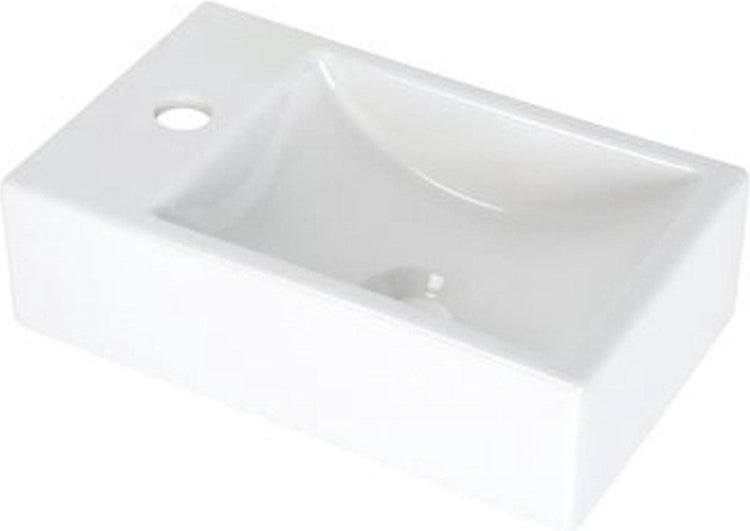 Plieger Houston Brunnenbecken links 37x23cm mit Hahnloch links weiß