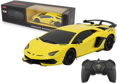 Jamara RC-Fahrzeugauto – 405187 RC-Auto – Lamborghini Aventador SVJ – 2,4 GHz – gelbes RC-Modell fertig – 1:24 gesteuertes Auto