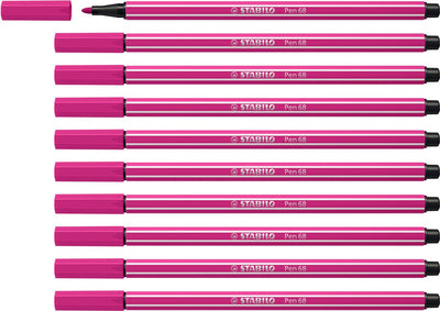 Stabilo Pen 68 – Premium-Filzstift – Pink Rot – Box mit 10 Stück