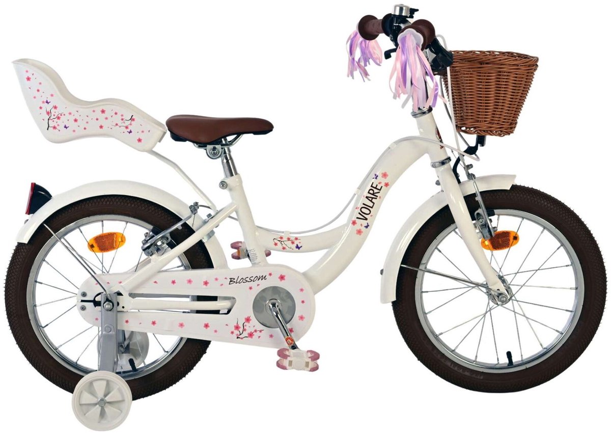 Volare Blossom Children's Bicycle Girls 16 Zoll weiße zwei Handbremsen