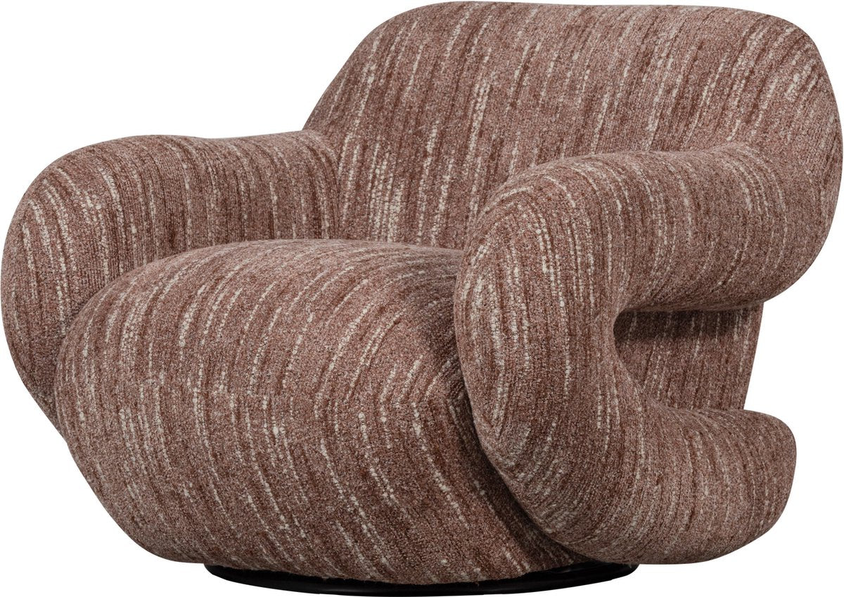 Woood Folke-Sessel – Chenille – altrosa Melange – 70 x 88 x 88
