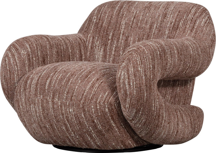 Woood Folke-Sessel – Chenille – altrosa Melange – 70 x 88 x 88