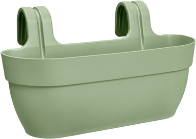 Elho Vibia Campana Easy Hanger L 46 – Balkonkasten mit Aufhängehaken – 100 % recycelter Kunststoff – ø 46,0 x H 26,5 cm – Pistaziengrün