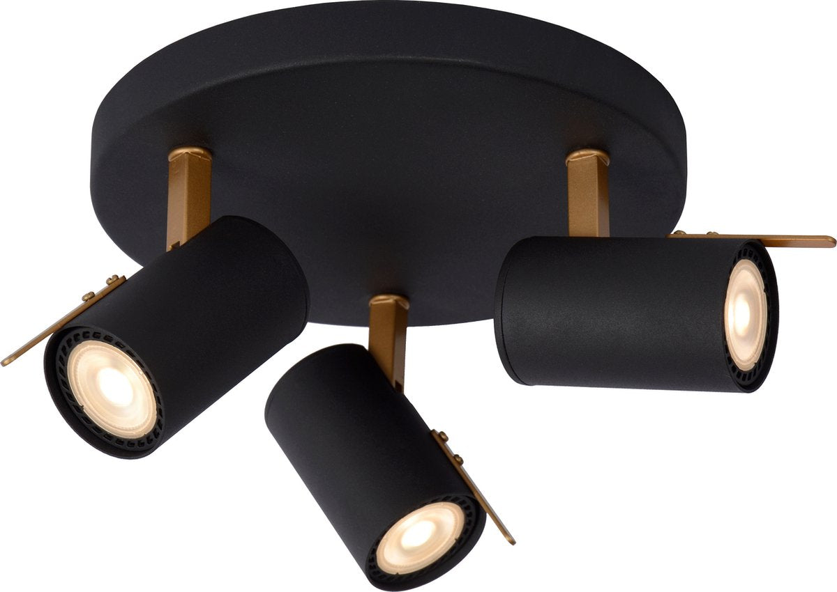 Lucide Grony – Deckenstrahler (Deckenleuchte) – LED dim to warm – gu10 – 3 x 5 W 2200 K 3000 K – Schwarz