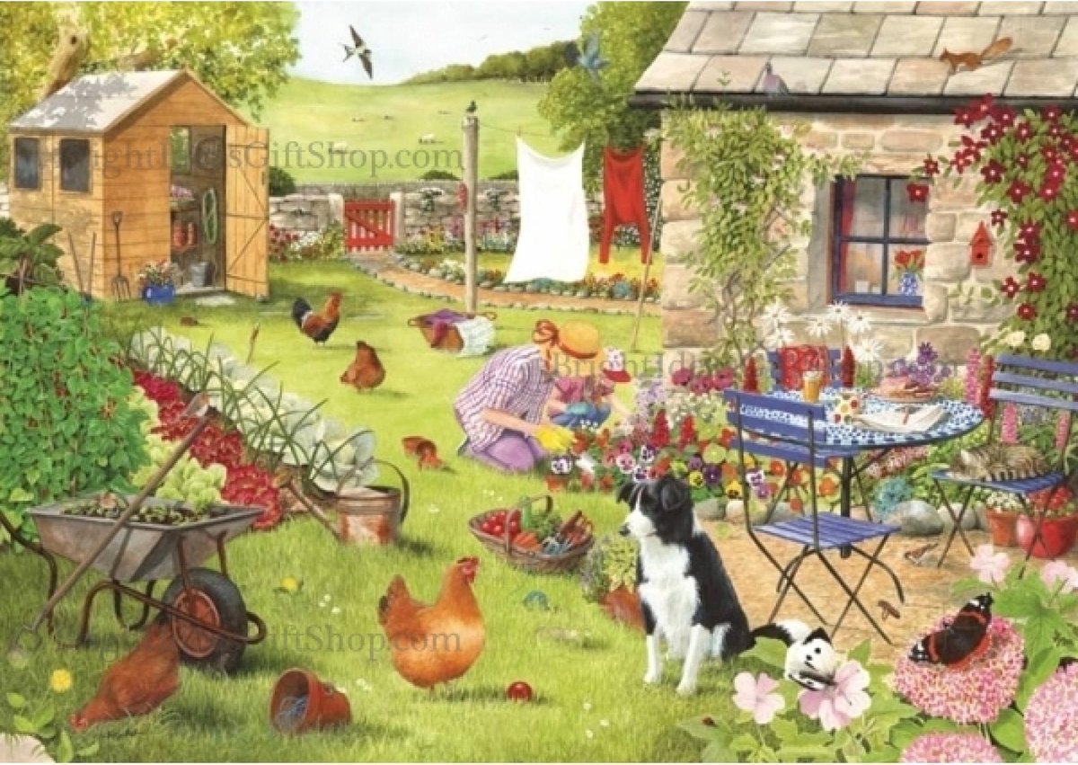 House of Puzzles Puzzle Grandma's Garden 500 XL-Kartonteile.