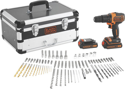 Black+Decker-Kit: 18-V-Akku-Schraubendreher-Flightcase mit zusätzlichem Wechselstrom – bdc718as2f-qw