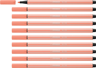 Stabilo Pen 68 – Premium-Filzstift – Aprikose – Box mit 10 Stück