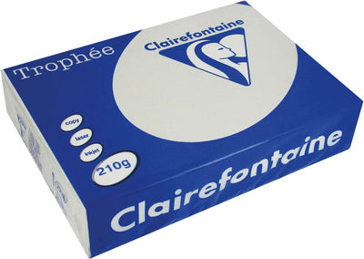Clairefontaine Trophäe Pastell, farbiges Papier, A4, 210 g, 250 Blatt, hellgrau