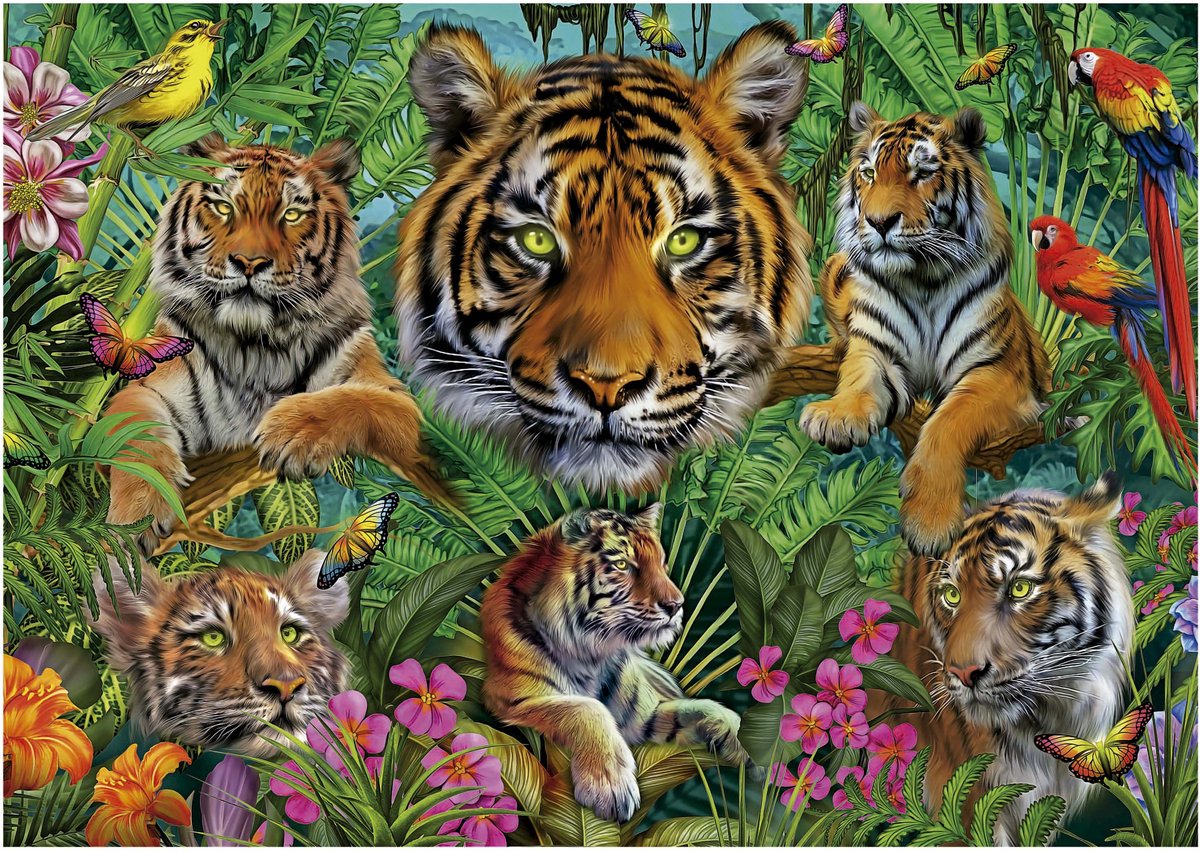 Educa - Puzzle - 500 Teile - Tigerdschungel
