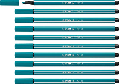 Stabilo Pen 68 – Premium-Filzstift – Türkisblau – Box mit 10 Stück