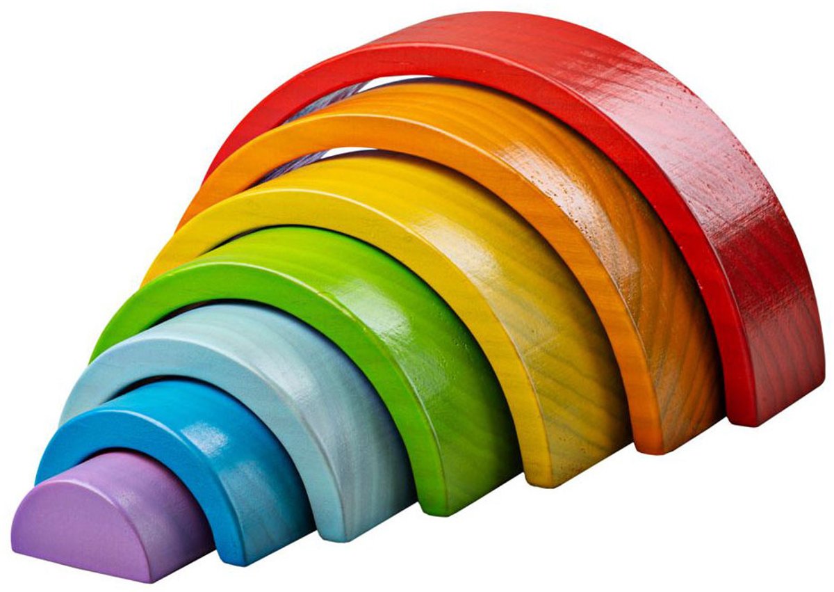 Bigjigs kleines Holz Regenbogen -Stapelspiel, 11dlg.