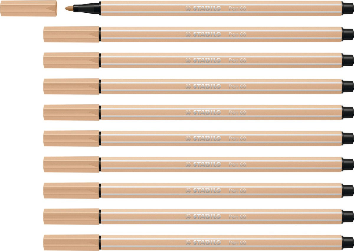 Stabilo Pen 68 – Premium-Filzstift – Nude – Box mit 10 Stück