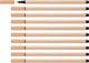 Stabilo Pen 68 – Premium-Filzstift – Nude – Box mit 10 Stück