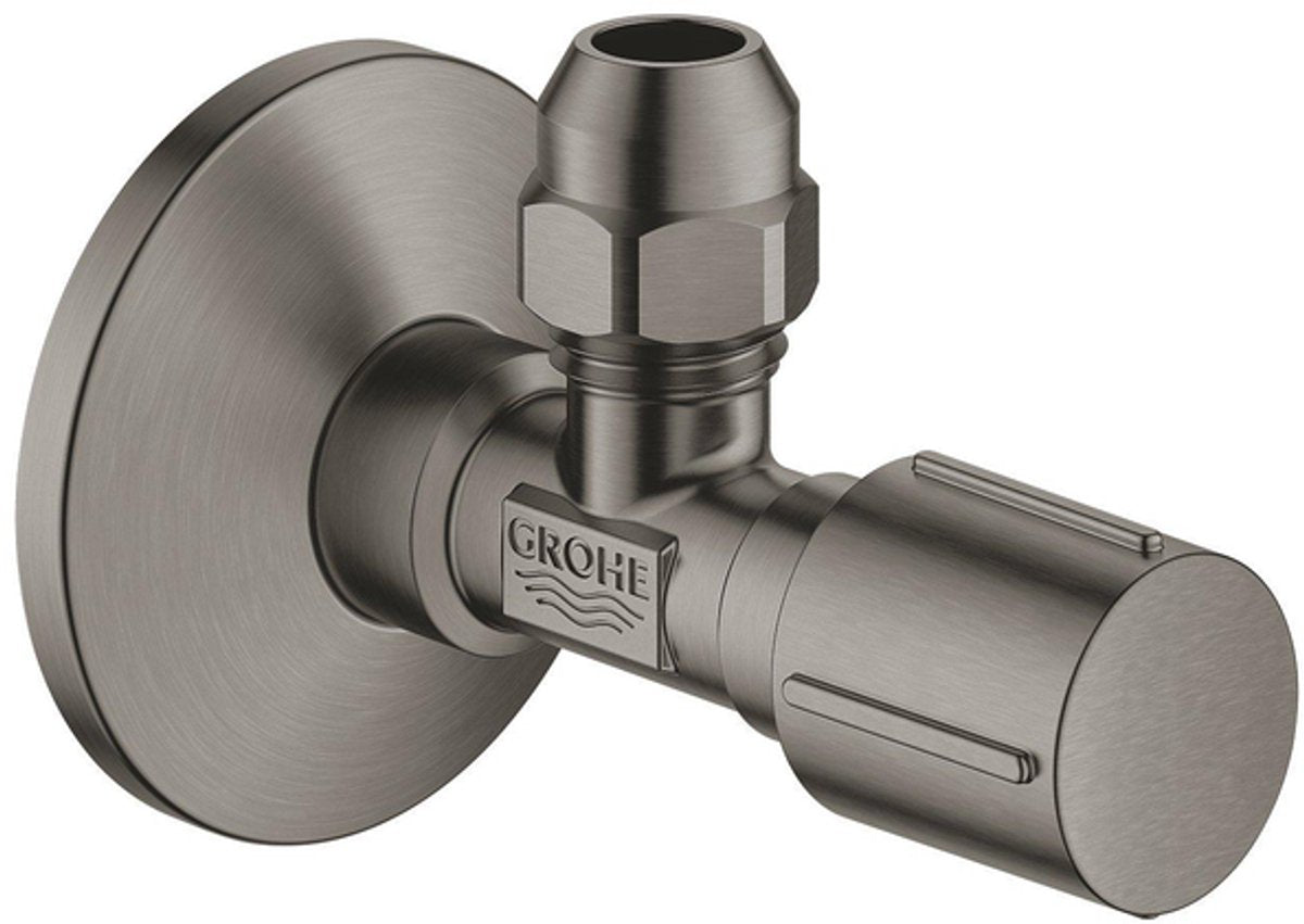 Grohe Eckventil Kompression 1 2x3 8 m. Metallgriff aus gebürstetem Hartgraphit